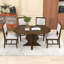 Ensemble de table de salle à manger 5 pièces, table extensible rustique avec rallonge amovible et 4 chaises rembourrées-599260480