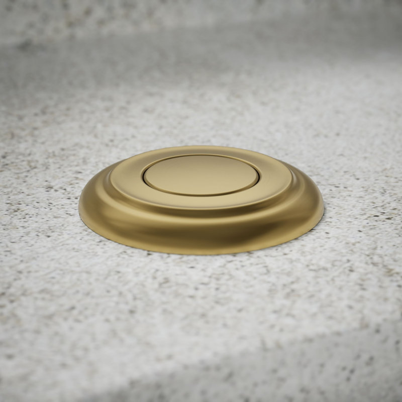 Garbage Disposal Air Switch Button, Vibrant Brushed Moderne Brass