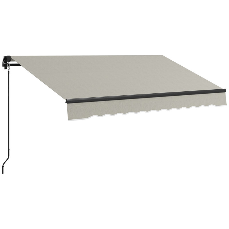 Auvent de terrasse rétractable en polyester 59,1 po Outsunny, Gris, H 59,1 po x l 98,4 po x P 78,7 po