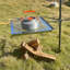 360° Rotating Campfire Grill, Heavy Duty Steel Adjustable Height Fire Pit Grill, Portable Outdoor Cooking Grill
