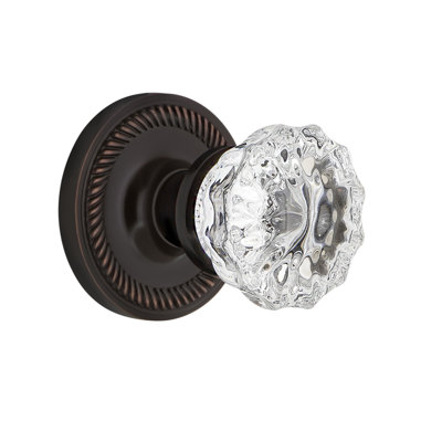 Rope Rosette with Crystal Door Knob