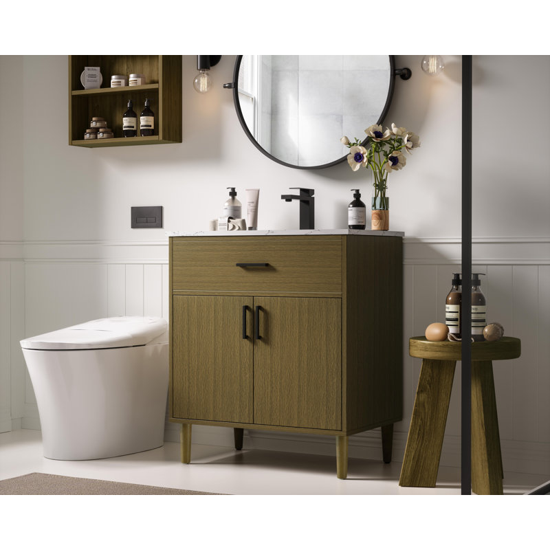 Meuble-lavabo simple de 30 po Chandler, Brun châtaigne