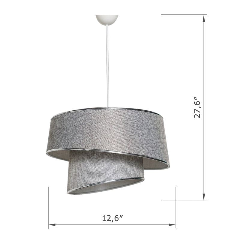Luminaire suspendu simple avec capuchon en tissu