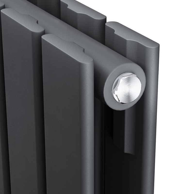 Tanya Horizontal Designer Radiator, Anthracite, 60cm H x 121.6cm W x 6.1cm D