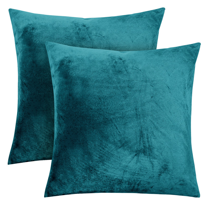 Heavy Crushed Velvet Cushion Cover, Teal