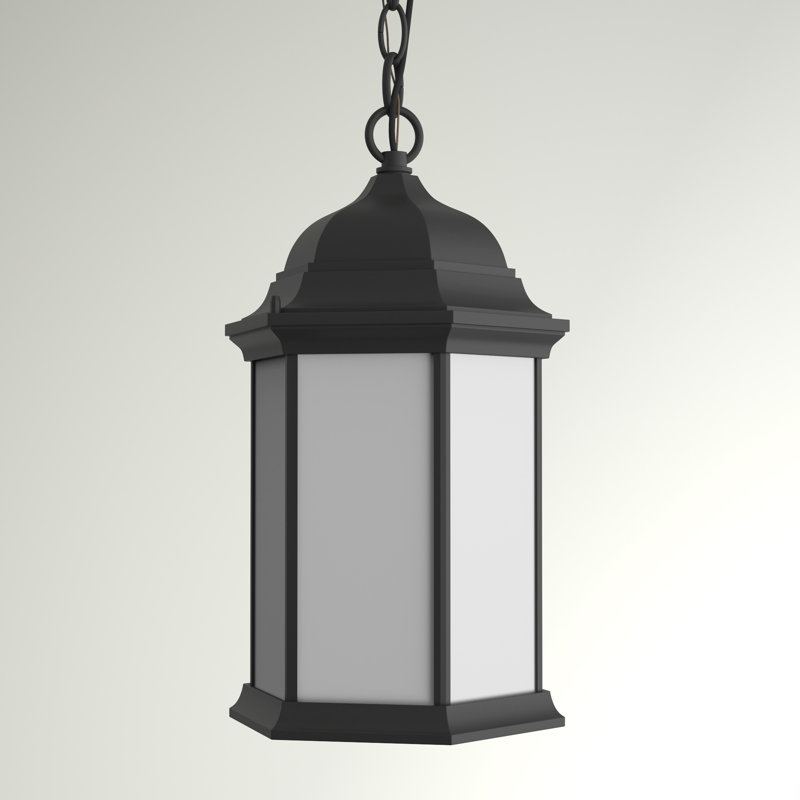 Sevier One Light Outdoor Pendant from Generation Lighting , Black, No
