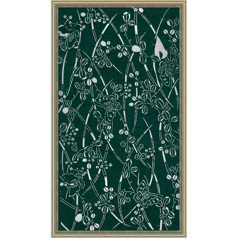 «Silver Jade Katagami 1», peinture encadrée sur papier