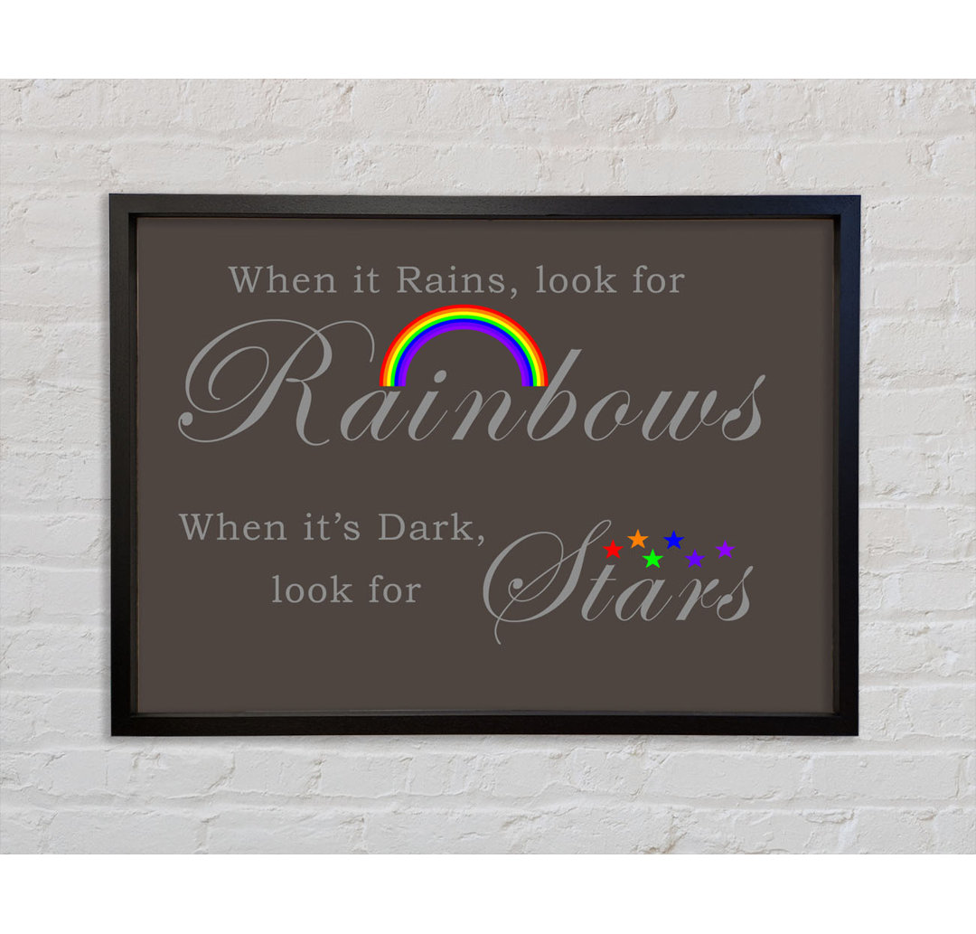 When It Rains Look For Rainbows 2 - Einzelner Bilderrahmen Typografie auf Leinwand