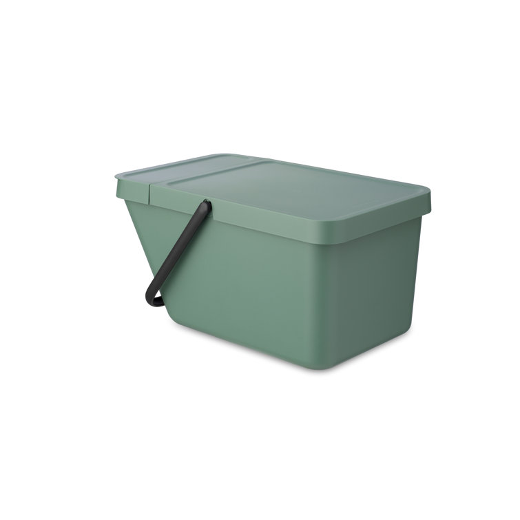 Brabantia Waste Container Sort & Go, Waste Can Trash Can, Steel, Fir Green,  6L
