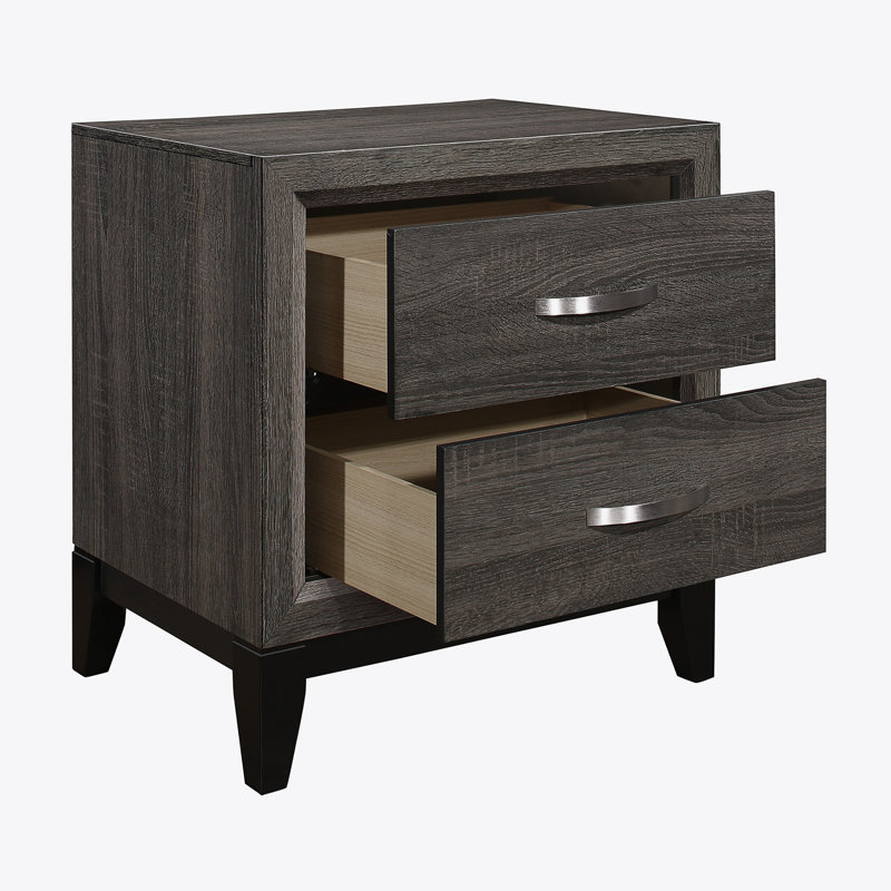 Table de chevet 2 tiroirs Billie-Jean, Noir