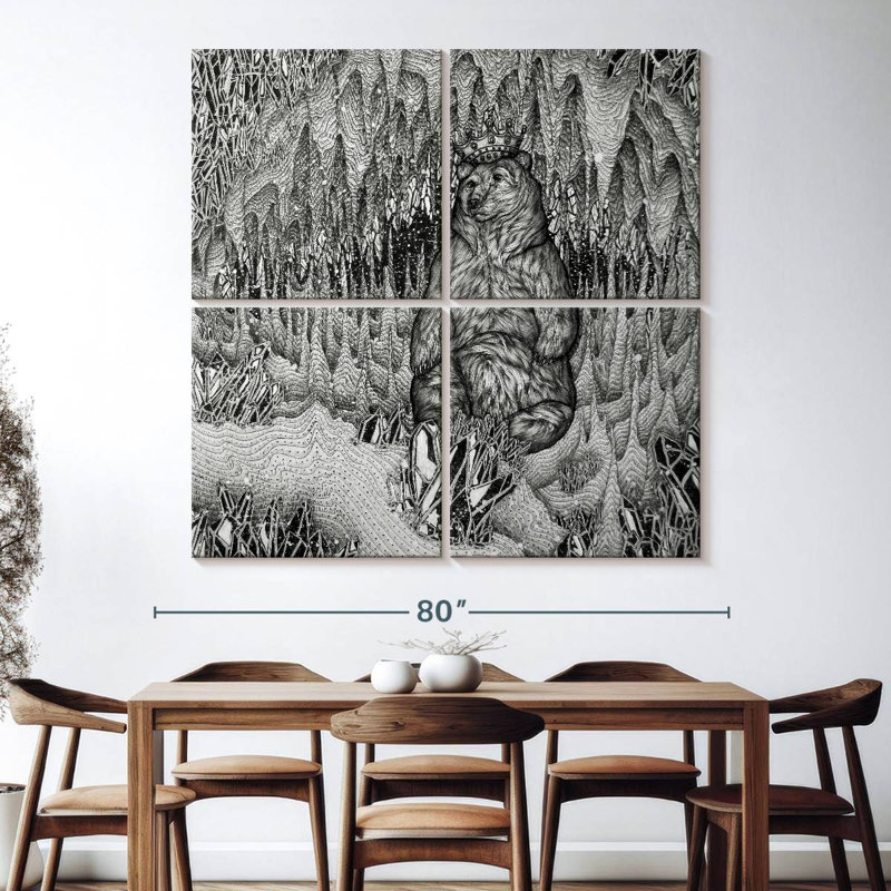 Brampt Cave Of The Bear King, 74'' H x 74'' W