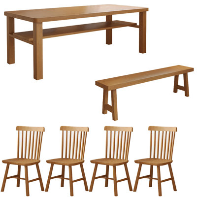 Modern simple solid wood dining table set.