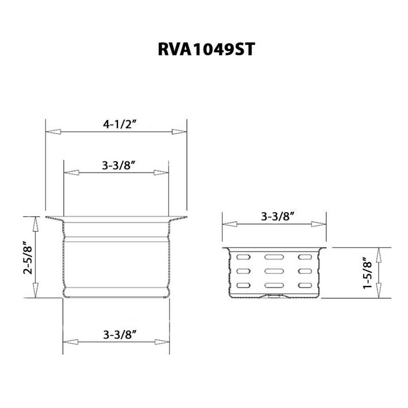 Ruvati Extended Garbage Disposal with Deep Basket Strainer for Kitchen Sinks - Stainless Steel, Silver