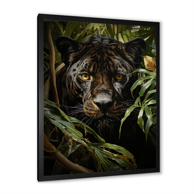 «Black Green Panther», impression réaliste sur toile Vista, Cadre photo noir, H 40 po x l 30 po x P 1,5 po