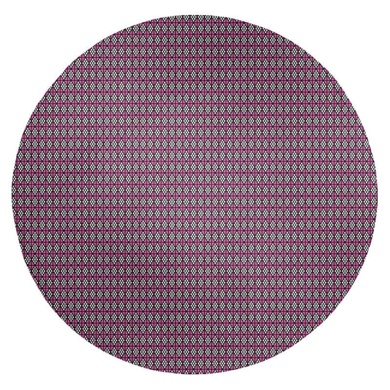 Chenille Geometric Indoor Rug, Round 5'