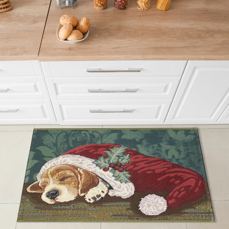 Giavannah Synthetic Non-Skid Kitchen Mat, Rectangle 2' x 2'10"