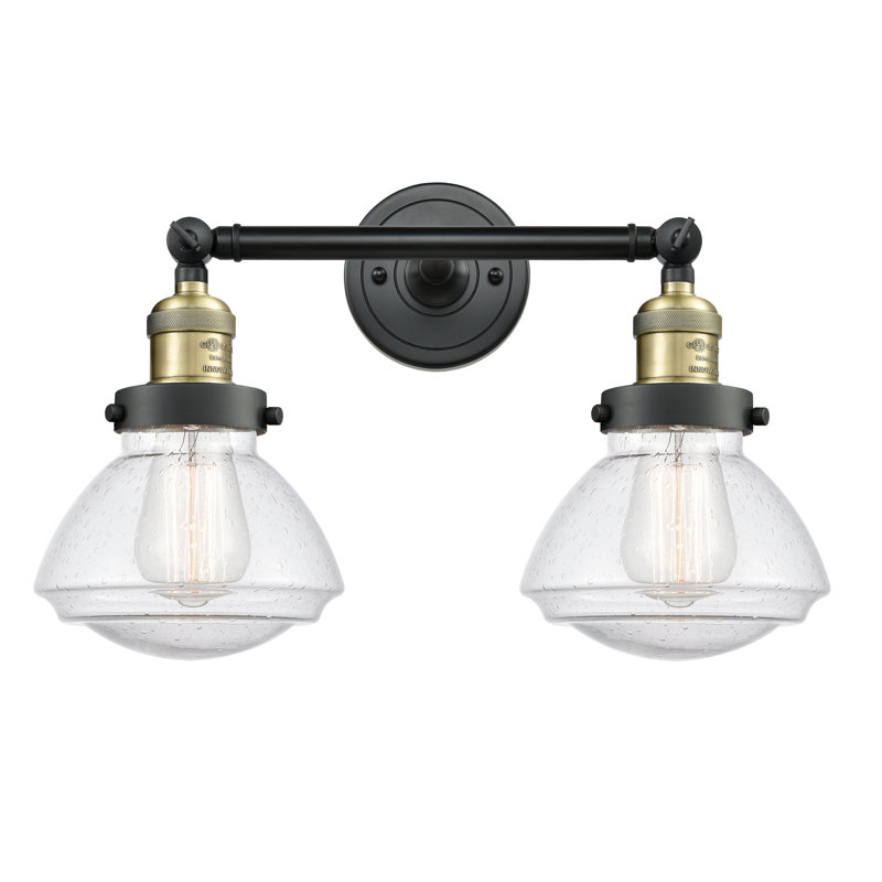 Éclairage pour salle de bain 2 lumières Chesterville, Grainé, Laiton antique noir, Ampoule non incluse