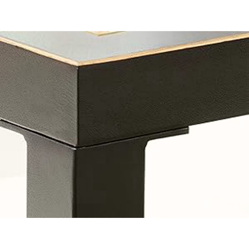 Table basse carrée industrielle, Noir / or, Noir