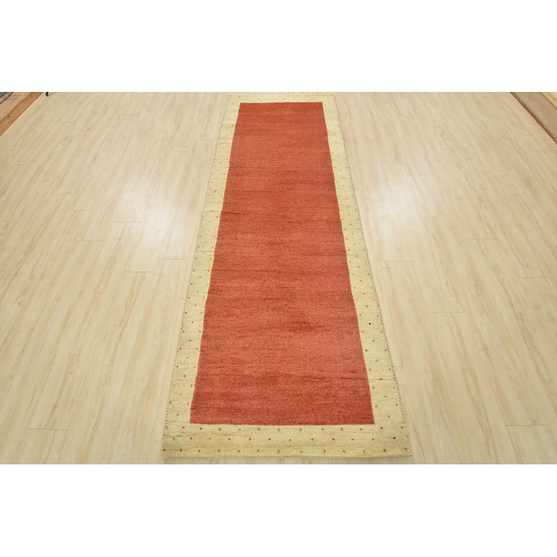 Doinel One-of-a-Kind 3'4" x 9'8" New Age Rectangle Wool Area Rug in Red