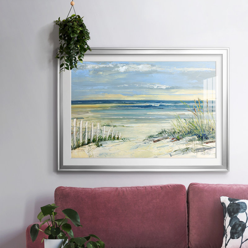 Path to Sea, reproduction d'art encadrée, H 19 po x l 27 po x P 1,5 po, Argent