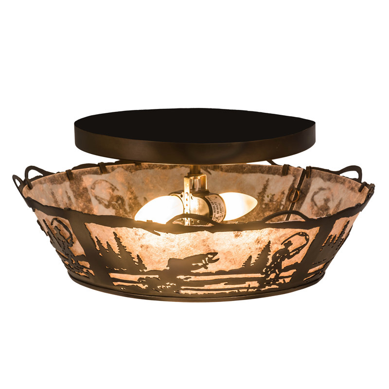 Fly Fishing Creek 2 - Light Semi Flush Mount