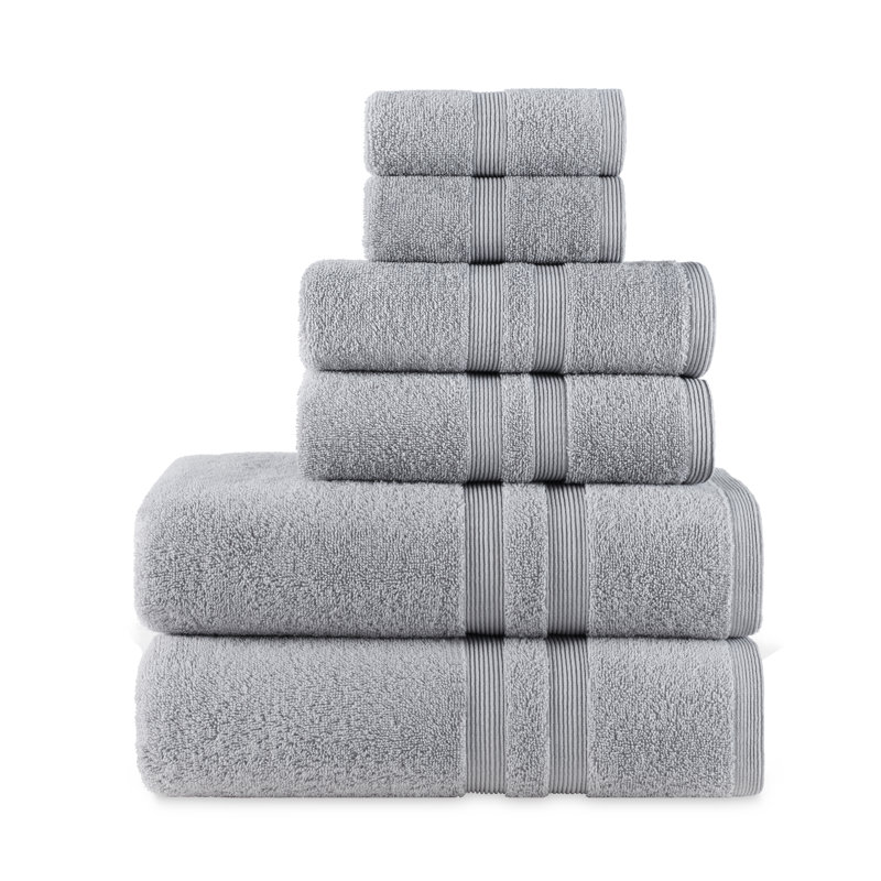 Ensemble de 6 serviettes en coton Haugen, Gris marbre