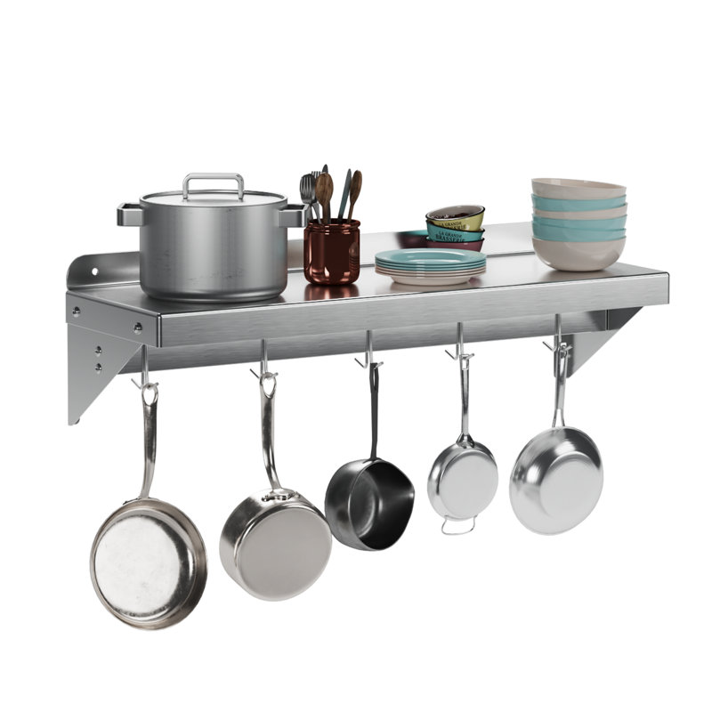 Clo Stainless Steel Ceiling Mounted Rack, 10" H x 24" W x 12" D
