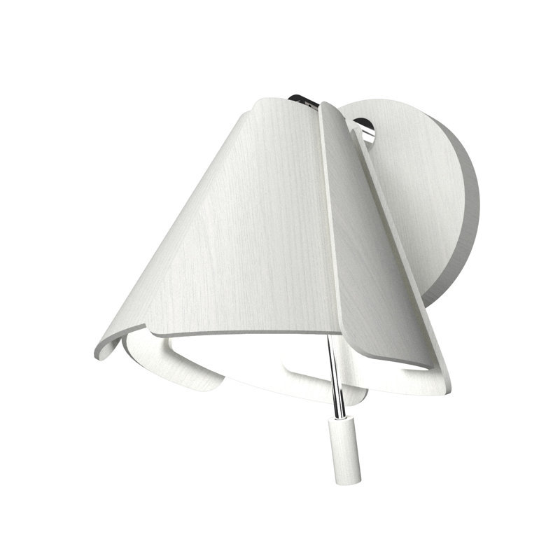 Applique murale à bras 1 lumière fuchsia, Blanc organique