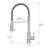 Single Handle Pull Down Kitchen Faucet, Brushed Nickel, Stainless Steel, Wonderful Design Faucet In Handle, Captivating-214520120