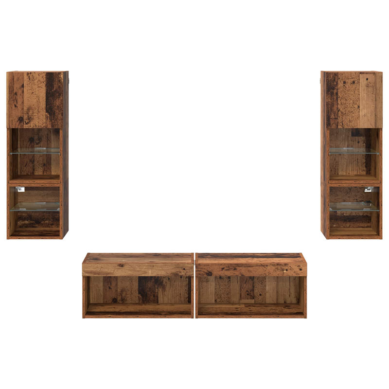 Unfinished TV Stand for TVs up to 24", Old Wood