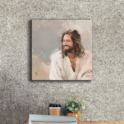 "Epic Graffiti" Joyful Grace - Sourire Jésus-Christ "par Ivan Guaderrama, art mural sur toile