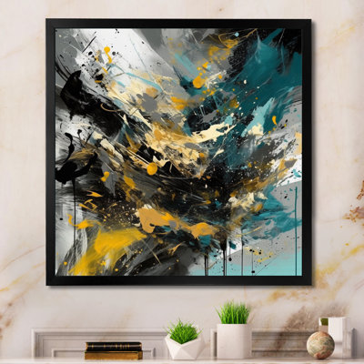 «Yellow Turquoise Vibrant Swirls I», reproduction sur toile