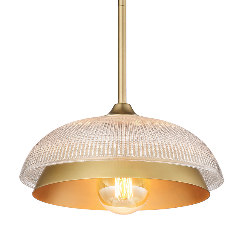 Maecyn 1 - Light Brushed Champagne Brass Shaded Pendant
