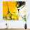 Jaune jaune, noir et blanc liquide, art - peinture sur toile