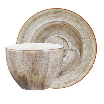 Porcelain Cappuccino Cup and Saucer