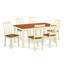 Ensemble de table et chaises de cuisine 7 pièces composé d'une table de salle à manger rectangulaire avec rallonge papillon et 6 chaises de salle à manger, babeurre et cerise-1004730288-1004730290-1004730297