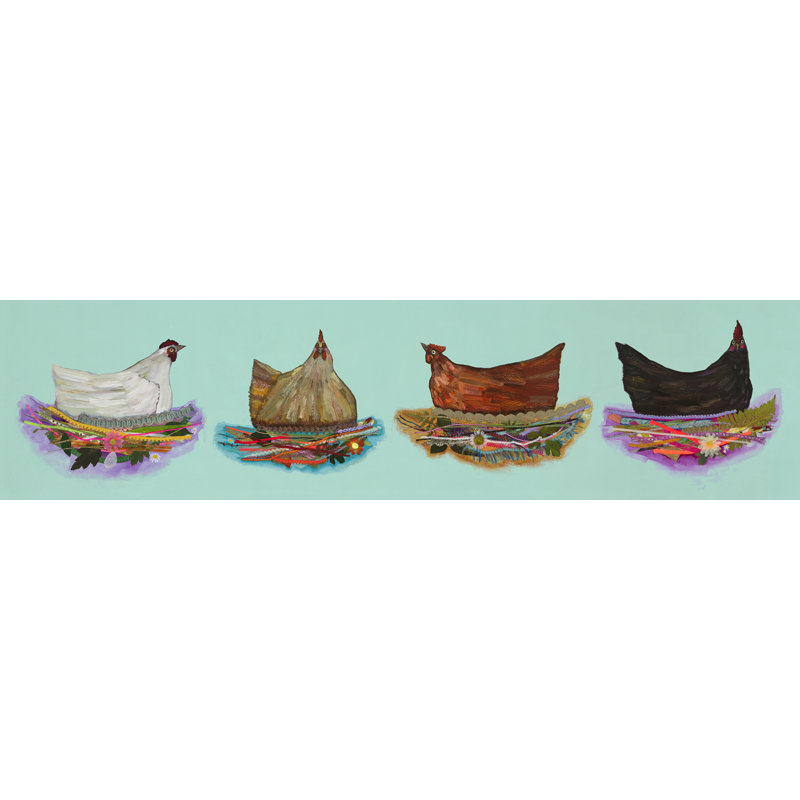 " Nesting Hens Row " by Eli Halpin Painting Print
