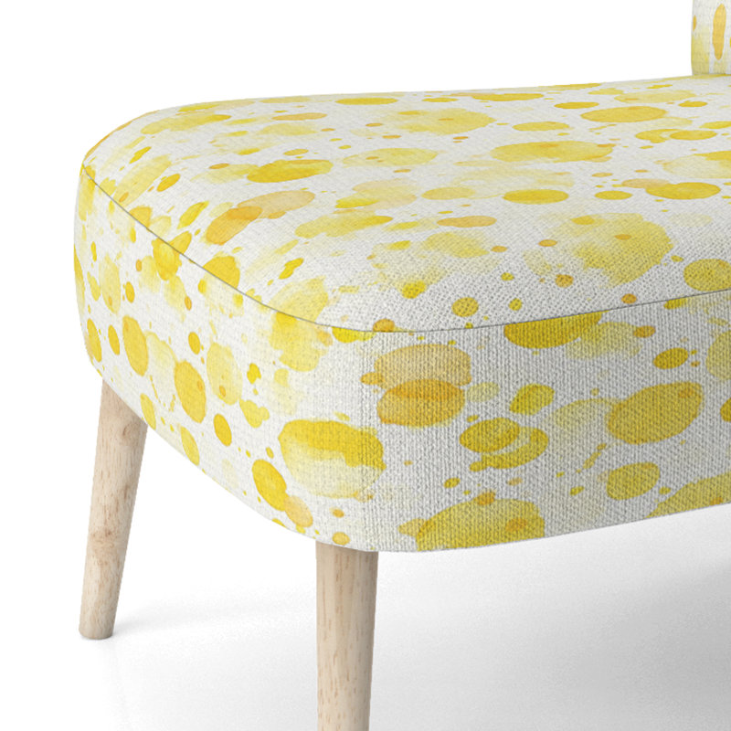 Chaise d'appoint moderne rembourrée jaune Dew, Chaise d'appoint sans accoudoirs