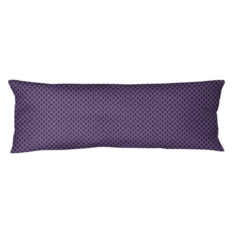 Coussin géométrique, Bourre en polyester, Noir/mauve