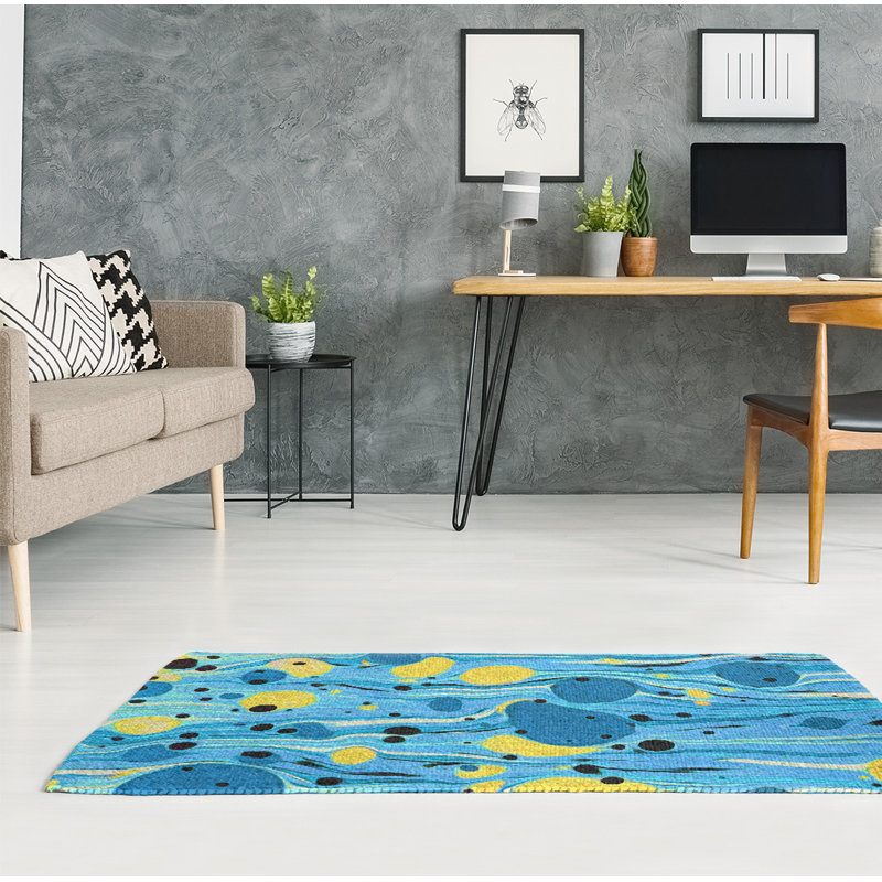Tapis de zone en poly peinture tourbillons, Rectangle 3 pi x 5 pi