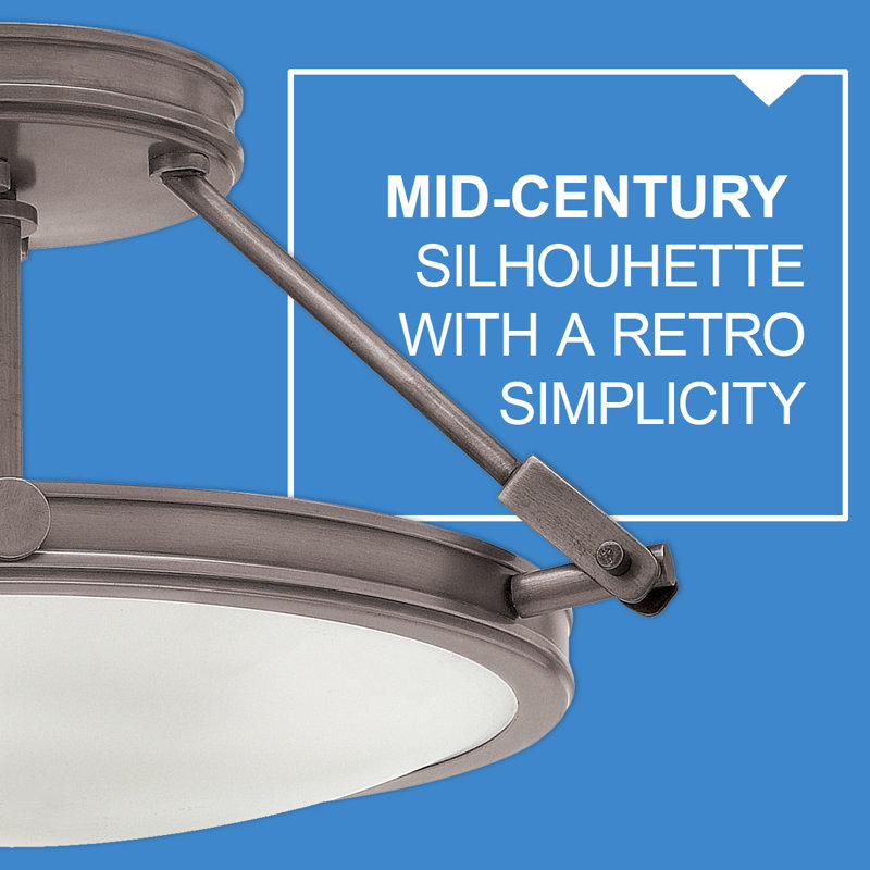 Collier Semi-Flush Mount Ceiling Light - Heritage Brass, Light Oiled Bronze, 11.5"H x 22"W x22"D, Incandescent