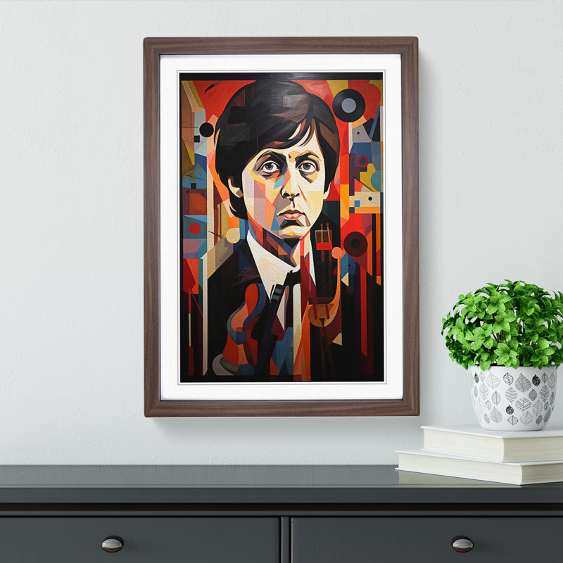 XYZ-FRM-V1223-1272 Paul McCartney Orphism - Single Picture Frame Print on Wood, 64cm H x 46cm W x 2cm D, Walnut Framed