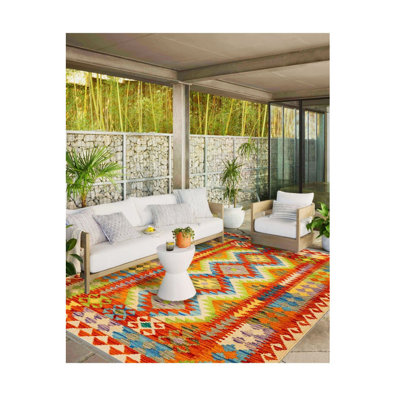 Tapis tissé à motif scandinave multicolore lavable à la machine, Tapis de couloir 3 pi 3 po x 6 pi 7 po inclus