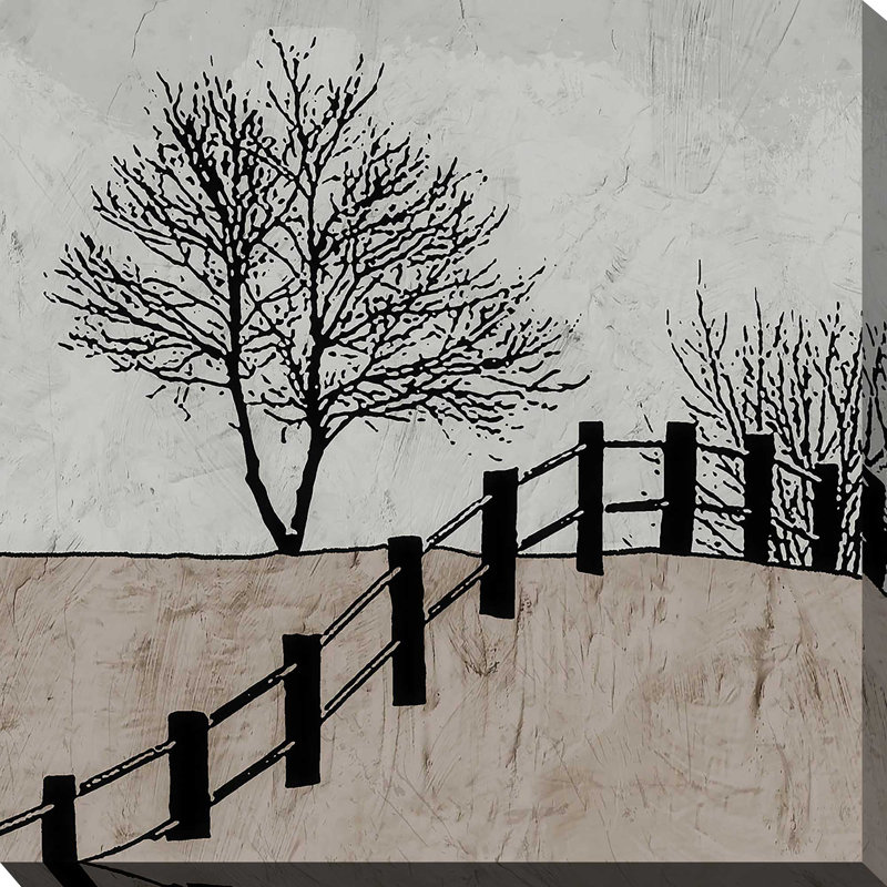 «Over The Fence» par Ynon Mabat - reproduction d'art graphique sur toile, H 18 po x l 18 po x P 1 po, Toile tendue