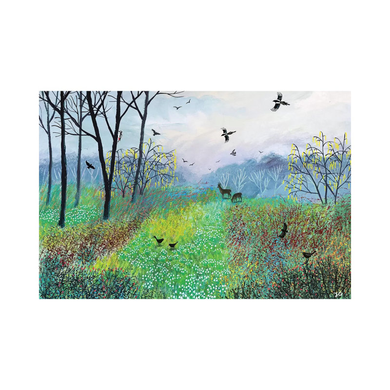 Snowdrop Copse by Jo Grundy - Painting on Canvas, Wrapped Canvas, 45.72cm H x 66.04cm W x 1.9cm D