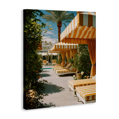 Vintage Cabanas at Poolside Canvas, design by Franklyn Gregory