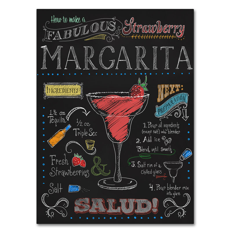 « frais margarita », affiche rétro sur toile tendue, H 19 po x l 14 po