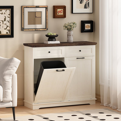 Armoire à poubelle double inclinable 20 gallons, poubelle autoportante