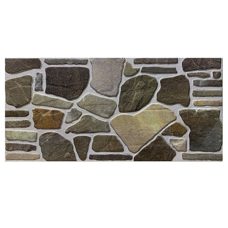 Panneaux muraux 19,7 po x 39,4 po (paquet de 5), Gris anthracite, vert, beige