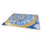 Blue Floral Spiral Gold Laquer Rectangular Placemat